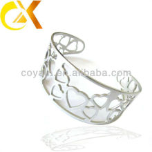 New design stainless steel jewelry steel glamour heart shape bangle